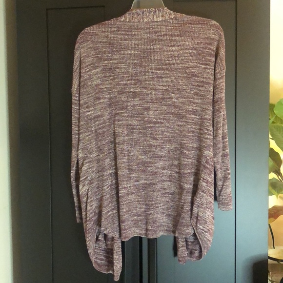 LOFT slouchy open front cardigan with pockets size small purple space dye color - Picture 10 of 16